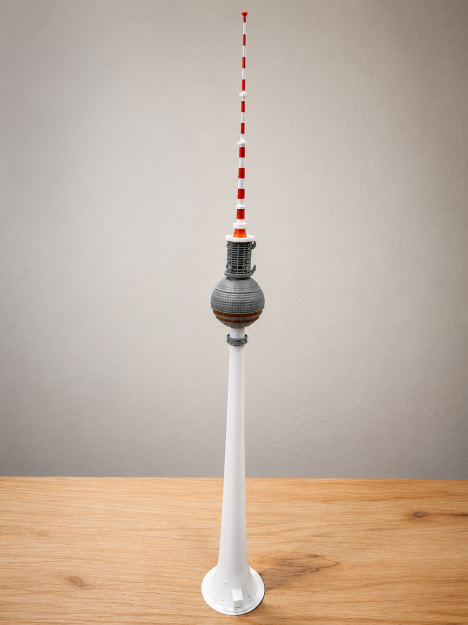 Berliner Fernsehturm Architekturmodell M1:500 3D gedrucktes Modell des Berliner Fernsehturms im Maßstab 1:500