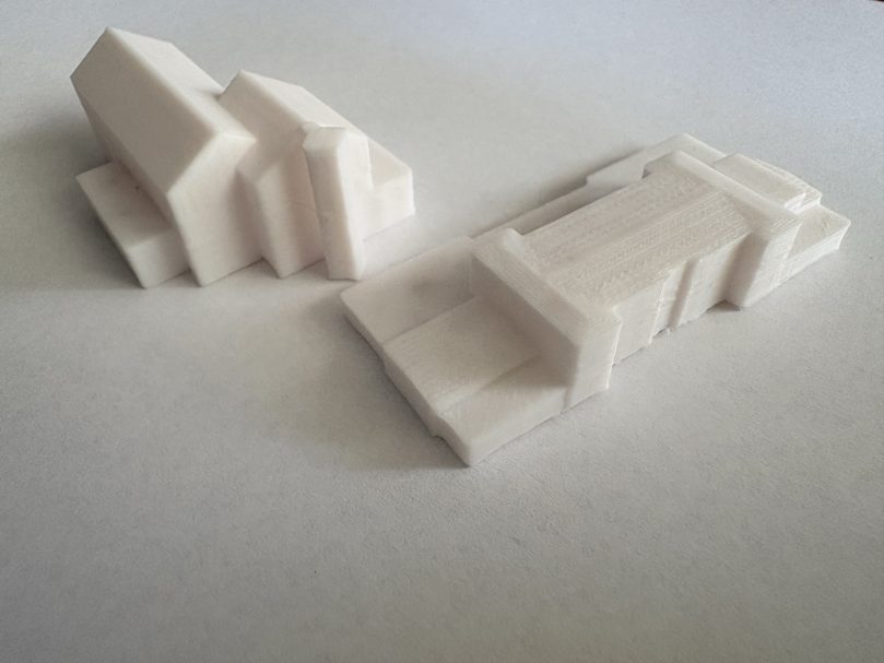 Architekturmodell Detailansicht M1:1000 Detailansicht eines 3D gedruckten Architekturmodells im Maßstab 1:1000
