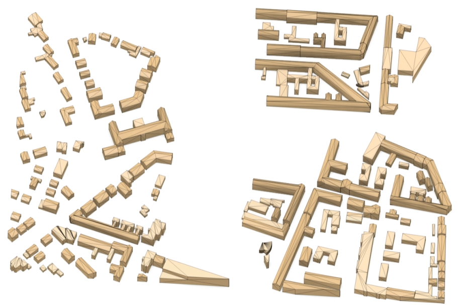 Städtebauliches Architekturmodell M1:1000 3D gedrucktes Städtebau Modell im Maßstab 1:1000 auf Basis von CAD-Daten